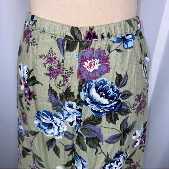 VTG 90s White Stag Floral Linen Blend Skirt Sz M (8/10) Cottagecore Coquette - Picture 4 of 10